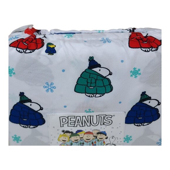 Peanuts Snoopy Igloo Holiday Queen Sheet Set By Berkshire Winter Christmas - Picture 2 of 9